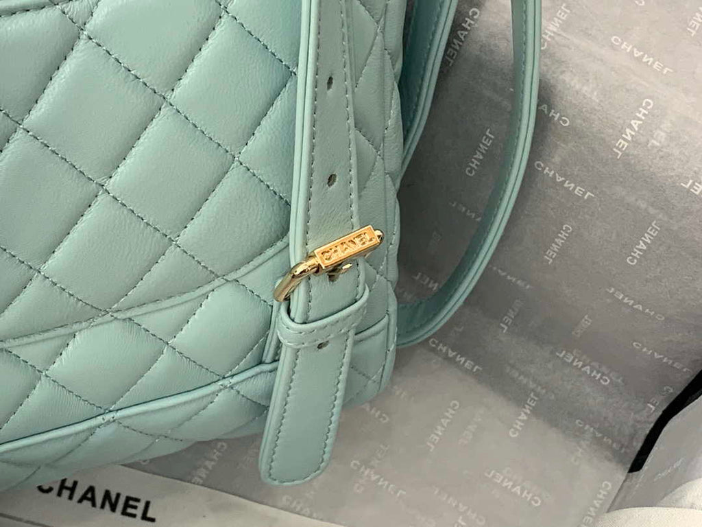 Chanel A91120 Backpack Vintage Lambskin Bag Blue