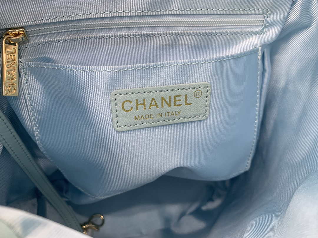 Chanel A91120 Backpack Vintage Lambskin Bag Blue - Gold / Small 25 x 20 x10 ???? - View 9
