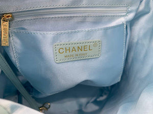 Chanel A91120 Backpack Vintage Lambskin Bag Blue - Gold / Small 25 x 20 x10 ???? - View 9