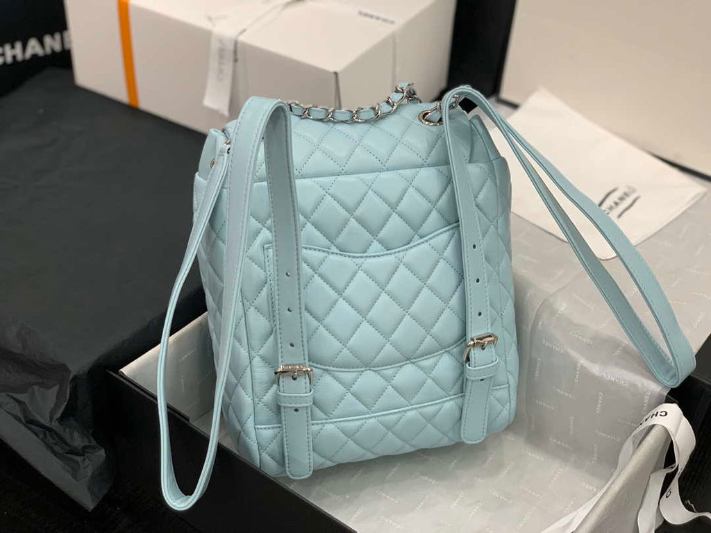 Chanel A91120 Backpack Vintage Lambskin Bag Blue