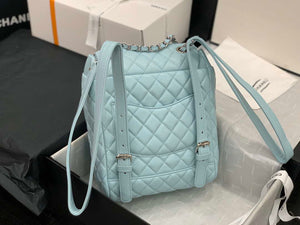 Chanel A91120 Backpack Vintage Lambskin Bag Blue - Gold / Small 25 x 20 x10 ???? - View 13