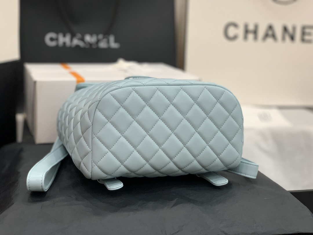 Chanel A91120 Backpack Vintage Lambskin Bag Blue - Gold / Small 25 x 20 x10 ???? - View 14