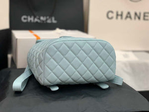 Chanel A91120 Backpack Vintage Lambskin Bag Blue - Gold / Small 25 x 20 x10 ???? - View 14