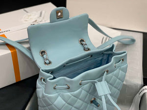 Chanel A91120 Backpack Vintage Lambskin Bag Blue - Gold / Small 25 x 20 x10 ???? - View 16