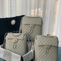 Chanel A91120 Backpack Vintage Lambskin Bag Gray - Gold / Small 25 x 20 x10 ???? - View 1