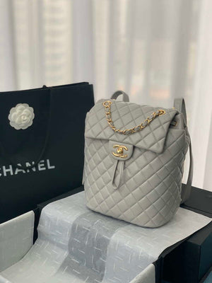 Chanel A91120 Backpack Vintage Lambskin Bag Gray - Gold / Small 25 x 20 x10 ???? - View 3
