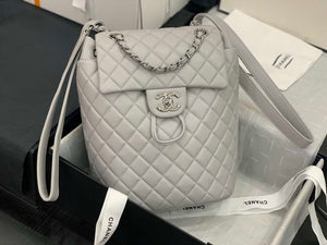 Chanel A91120 Backpack Vintage Lambskin Bag Gray - Gold / Small 25 x 20 x10 ???? - View 13