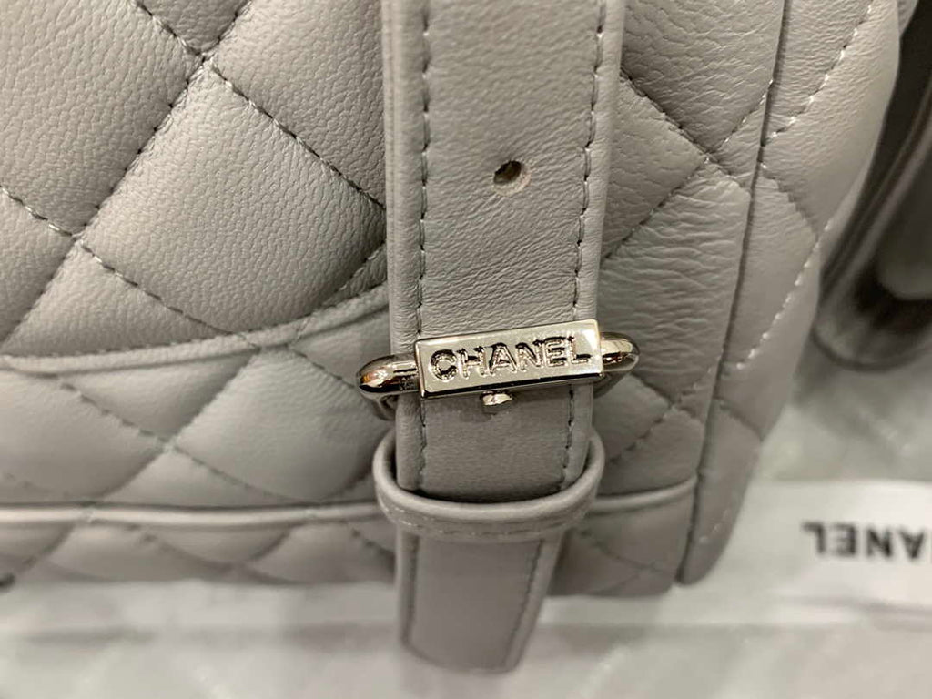Chanel A91120 Backpack Vintage Lambskin Bag Gray