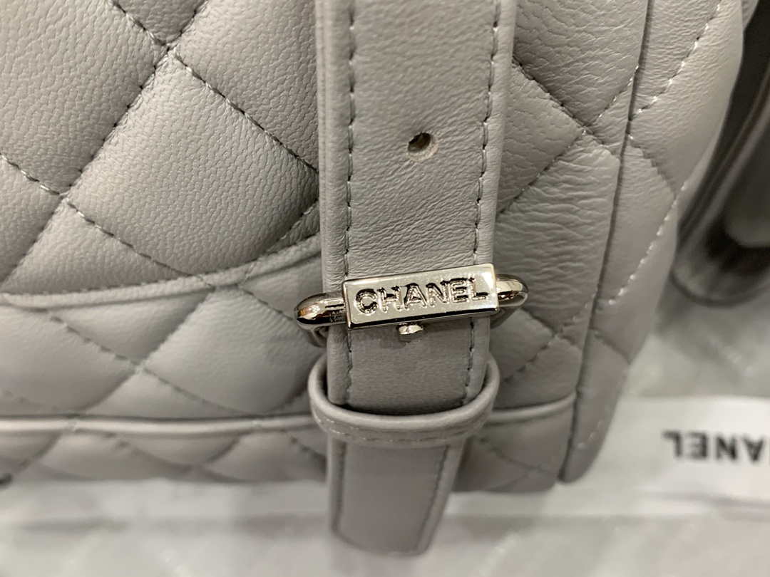 Chanel A91120 Backpack Vintage Lambskin Bag Gray