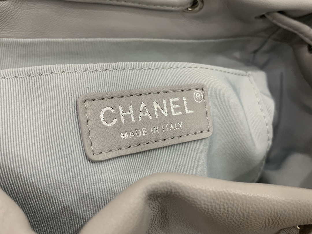 Chanel A91120 Backpack Vintage Lambskin Bag Gray