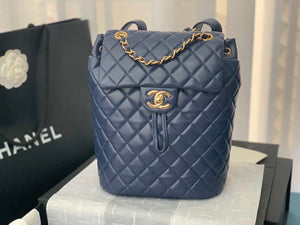 Chanel A91120 Backpack Vintage Lambskin Bag Navy Blue - Gold / Small 25 x 20 x10 ???? - View 2