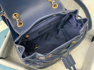 Chanel A91120 Backpack Vintage Lambskin Bag Navy Blue - Gold / Small 25 x 20 x10 ???? - View 9