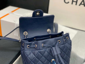 Chanel A91120 Backpack Vintage Lambskin Bag Navy Blue - Gold / Small 25 x 20 x10 ???? - View 17
