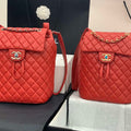 Chanel A91120 Backpack Vintage Lambskin Bag Red - Gold / Small 25 x 20 x10 ???? - View 1