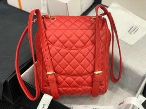 Chanel A91120 Backpack Vintage Lambskin Bag Red - Gold / Small 25 x 20 x10 ???? - View 4