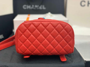 Chanel A91120 Backpack Vintage Lambskin Bag Red - Gold / Small 25 x 20 x10 ???? - View 7