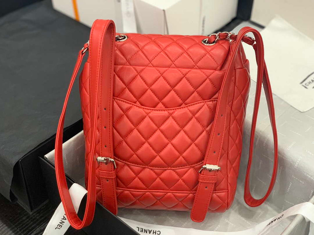 Chanel A91120 Backpack Vintage Lambskin Bag Red