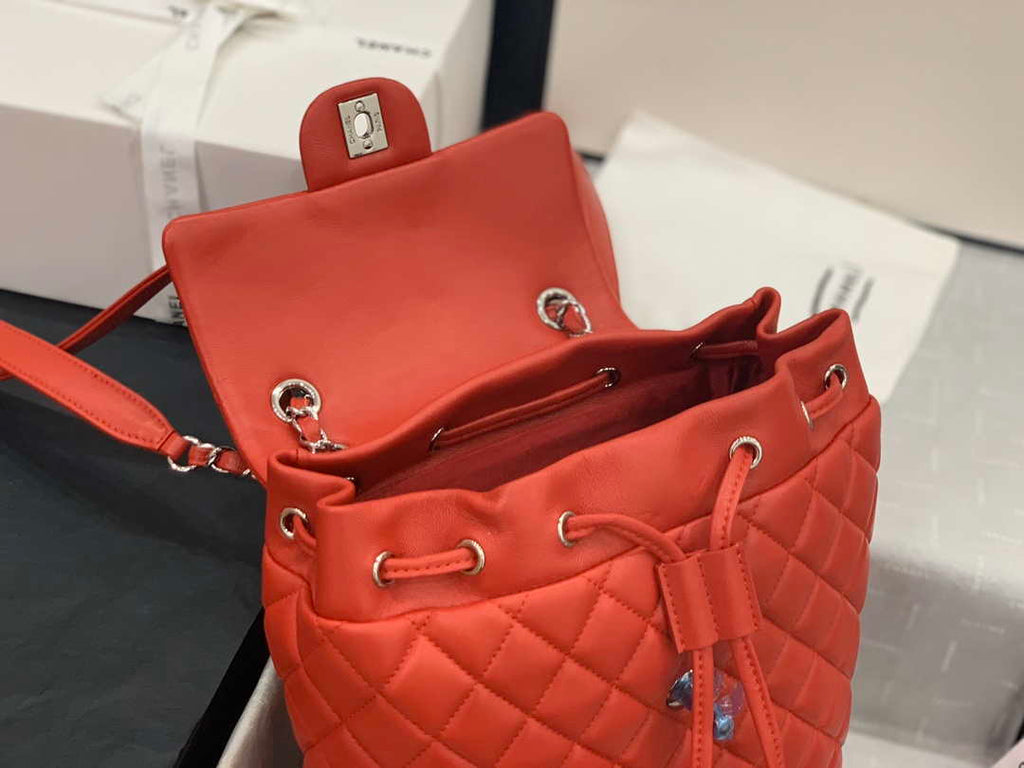 Chanel A91120 Backpack Vintage Lambskin Bag Red