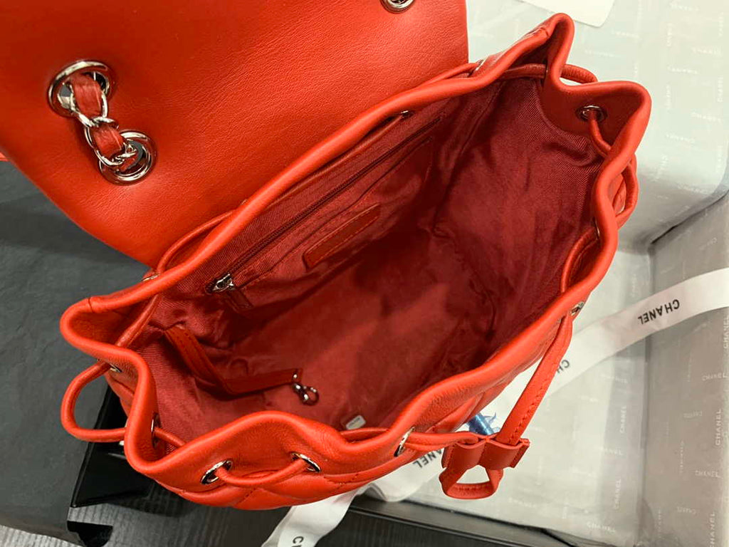 Chanel A91120 Backpack Vintage Lambskin Bag Red