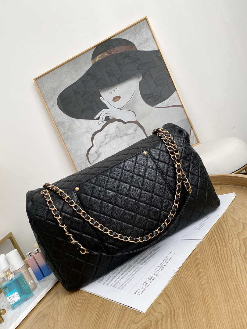 Chanel A91169 Flap Travel Bag Airport Series A94305 caviar calfskin Black Gold - Default Title - View 2