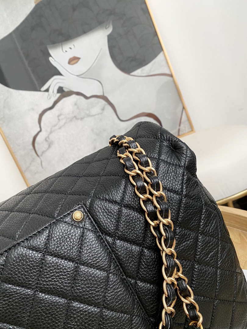Chanel A91169 Flap Travel Bag Airport Series A94305 caviar calfskin Black Gold - Default Title - View 5