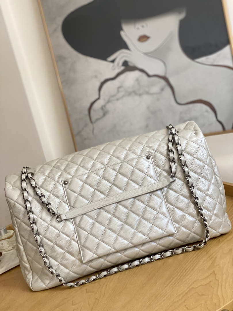 Chanel A91169 Flap Travel Bag Airport Series A94305 caviar calfskin Silver White - Default Title - View 2
