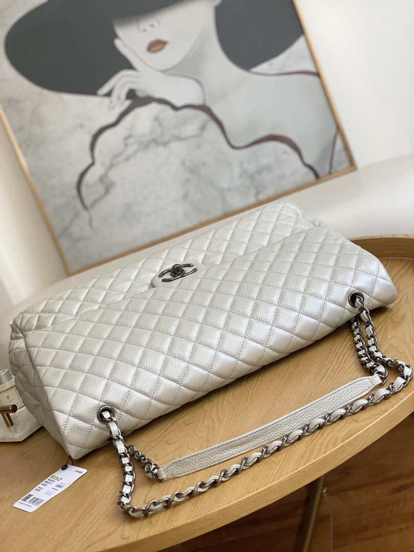 Chanel A91169 Flap Travel Bag Airport Series A94305 caviar calfskin Silver White - Default Title - View 5