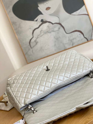 Chanel A91169 Flap Travel Bag Airport Series A94305 caviar calfskin Silver White - Default Title - View 8