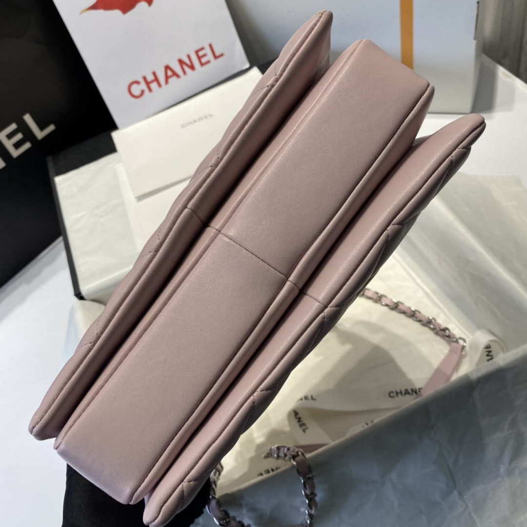 Chanel A92236 Flap Bag With Top Handle Lambskin & Gold-Tone Metal Pink - Default Title - View 6