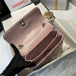 Chanel A92236 Flap Bag With Top Handle Lambskin & Gold-Tone Metal Pink - Default Title - View 8