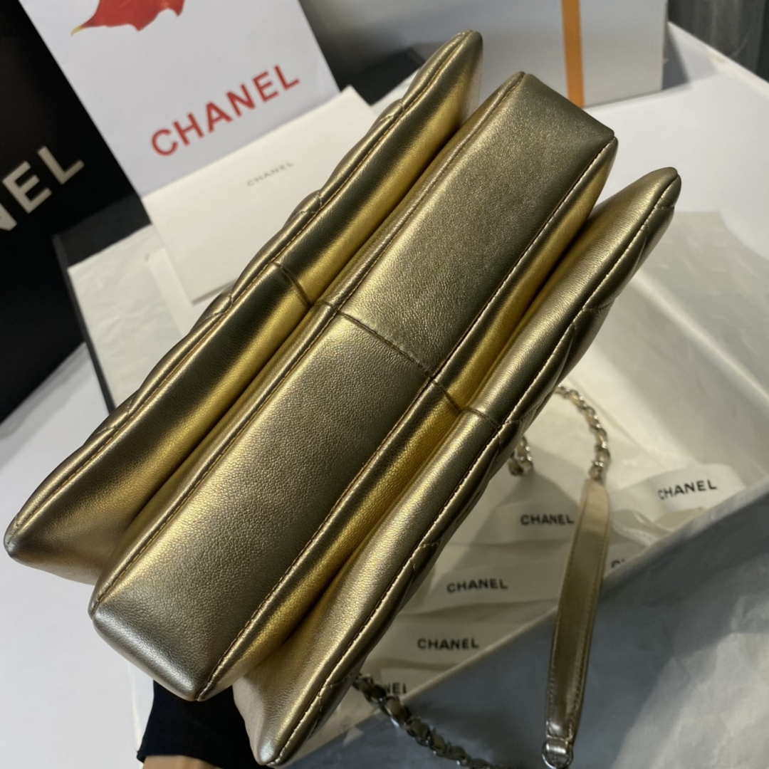 Chanel A92236 Flap Bag With Top Handle Lambskin & Gold-Tone Metal Gold - Default Title - View 8