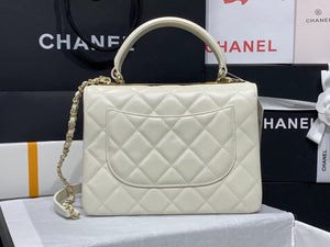 Chanel A92236 Small Trendy CC Flap Bag With Top Handle Lambskin bag White Gold - Default Title - View 4