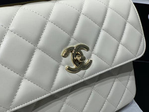 Chanel A92236 Small Trendy CC Flap Bag With Top Handle Lambskin bag White Gold - Default Title - View 5