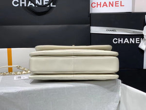 Chanel A92236 Small Trendy CC Flap Bag With Top Handle Lambskin bag White Gold - Default Title - View 7