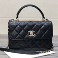 Chanel A92236 Small Trendy CC Flap Bag With Top Handle Lambskin bag Black Gold - Default Title - View 1