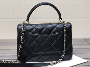 Chanel A92236 Small Trendy CC Flap Bag With Top Handle Lambskin bag Black Gold - Default Title - View 4