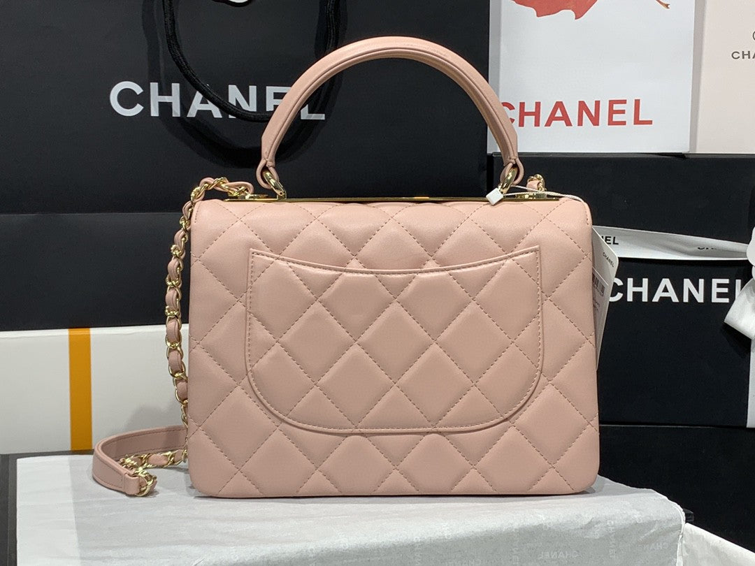Chanel A92236 Small Trendy CC Flap Bag With Top Handle Lambskin bag Pink Gold - Default Title - View 4