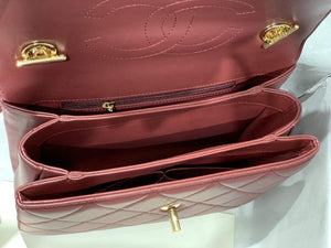 Chanel A92236 Small Trendy CC Flap Bag With Top Handle Lambskin bag Wine Red Gold - Default Title - View 7