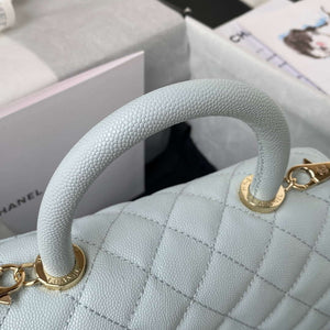 Chanel A92990 Medium Flap Bag With Top Handle Calfskin  Bag Light Blue - Default Title - View 4