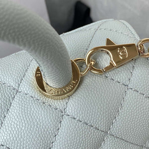Chanel A92990 Medium Flap Bag With Top Handle Calfskin  Bag Light Blue - Default Title - View 5