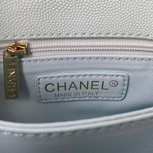 Chanel A92990 Medium Flap Bag With Top Handle Calfskin  Bag Light Blue - Default Title - View 7