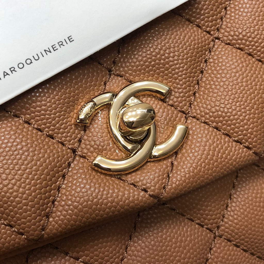 Chanel A92990 Medium Flap Bag With Top Handle Bag Brown