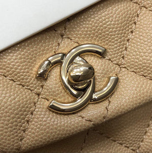 Chanel A92990 Medium Flap Bag With Top Handle Bag Apricot - Default Title - View 6