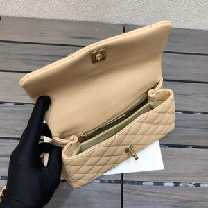 Chanel A92990 Medium Flap Bag With Top Handle Bag Apricot - Default Title - View 8