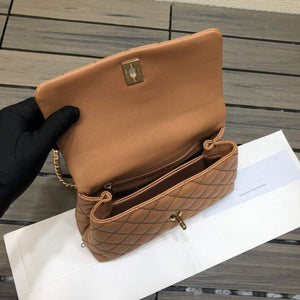 Chanel A92990 Medium Flap Bag With Top Handle Bag Brown - Default Title - View 8