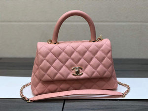Chanel A92990 Medium Flap Bag With Top Handle Bag Pink - Default Title - View 1