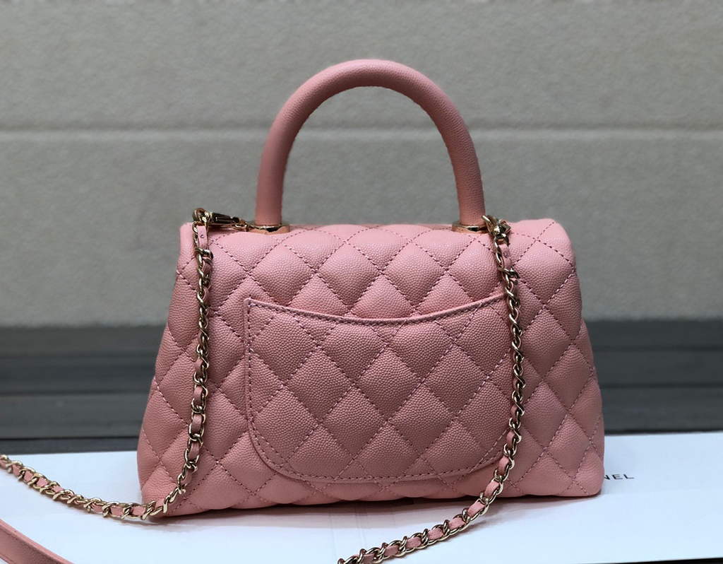 Chanel A92990 Medium Flap Bag With Top Handle Bag Pink