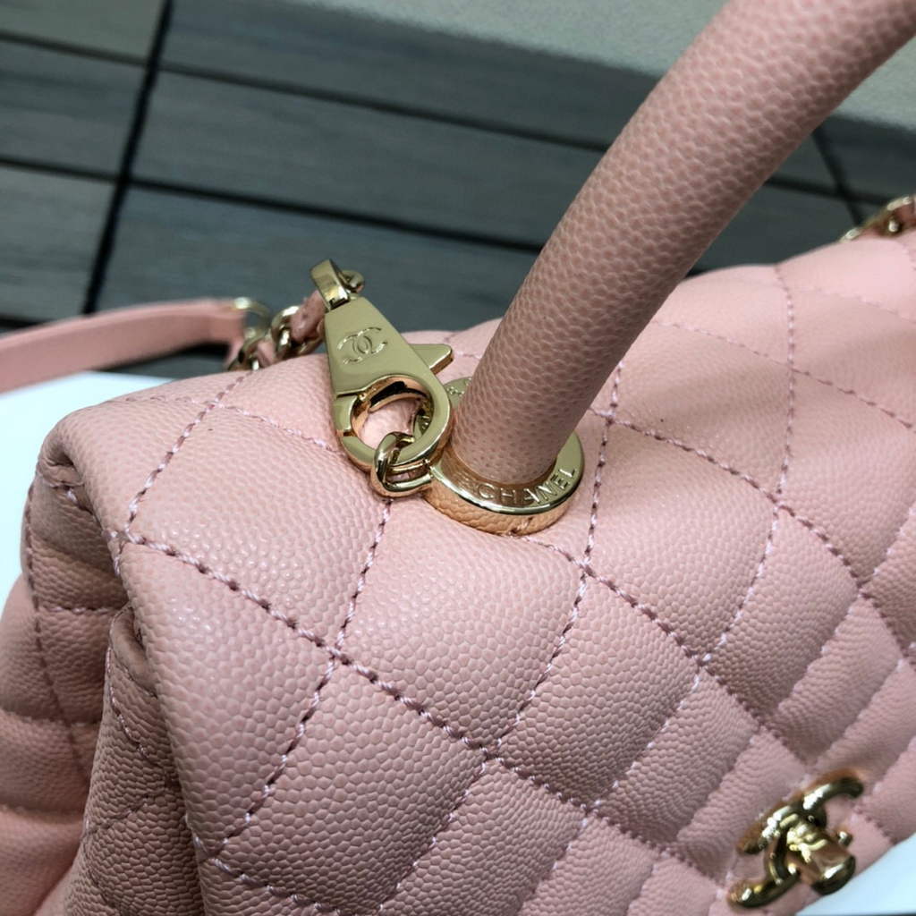 Chanel A92990 Medium Flap Bag With Top Handle Bag Pink