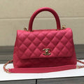 Chanel A92990 Medium Flap Bag With Top Handle Bag Rose Red - Default Title - View 1