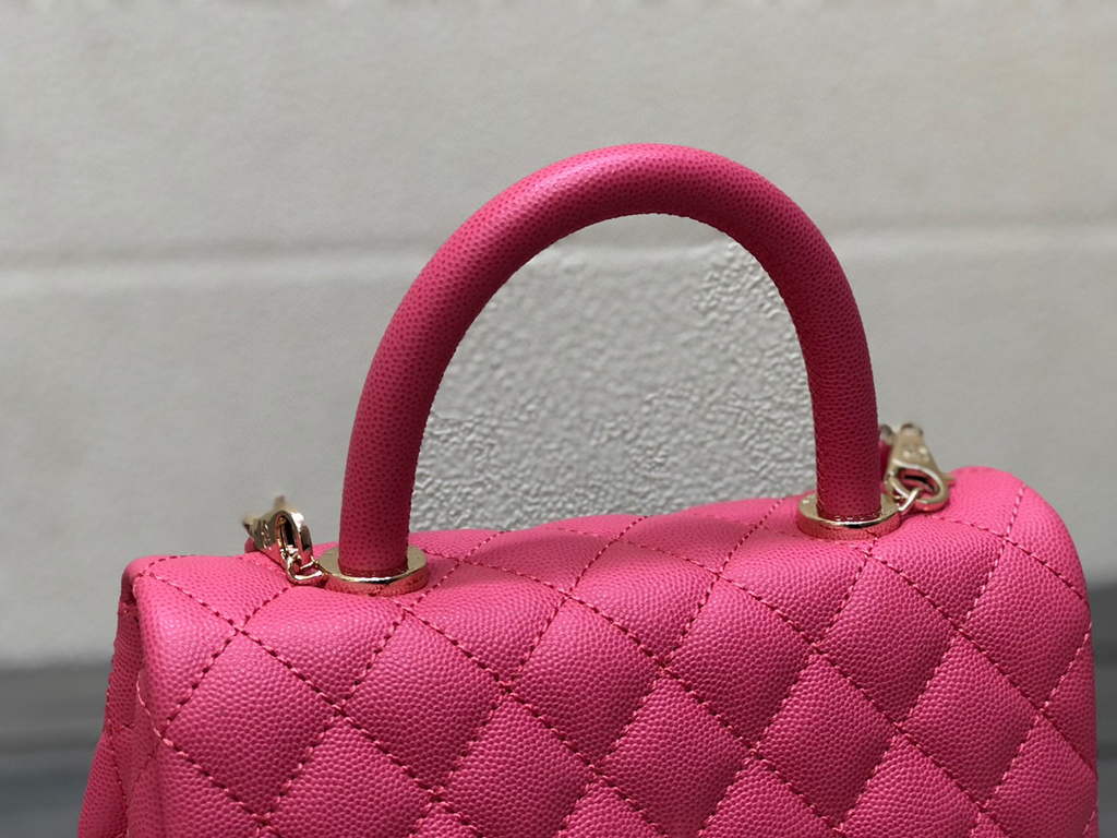 Chanel A92990 Medium Flap Bag With Top Handle Bag Rose Red